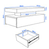 High Gloss LED Coffee Table With Storage Wooden 2 Drawer Living Room Furniture