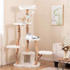 168 cm Tall Solid Wood Cat Tree Modern Wooden Cat Tower w/ Perch