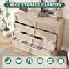 8 Drawer Dresser Rattan Dresser for Bedroom Living Room Chest of Drawer w/Handle