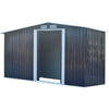 Garden Metal Storage Shed with Log Storage for Organized Outdoor Spaces