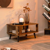 Industrial Coffee Table 2-Tier Wooden Center Table Small Side Table Living Room