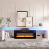 70'' TV Stand Cabinet High Gloss Electric Fireplace Unit W/ LED 12 Colour Flame