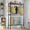 Heavy Duty Metal Double Rail Clothes Garment Hanging Rack Shelf Display Stand UK