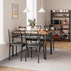 Dining Table and 4 Chairs Set for 4-6 People, Backrests and Upholstered Seats
