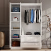 High Gloss 3 Door 2 Drawers Wardrobe With Shelves Storage Bedroom Furniture