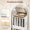 Rolling Vinyl Display Shelf Storage Cabinet with Drawer & Open Shelf