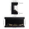 Media Electric Fireplace 50" 60" 70" Wall Recessed Inset Fire 3 Sided Panoramic