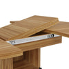 Extendable Dining Table, 118(158)×118x77cm Round/Oval Kitchen Table with Storage