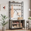 5in1 Coat Hall Tree Bench Coat Rack Shoe Storage Entryway Bench w/ Cubbies