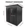 6 x 4 FT Garden Shed Storage Shed Waterproof with Foundation Kit and Vents, Grey