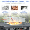 6pcs Outdoor Furniture Set, Garden Corner Sofa with Fire Pit Table, Aluminium