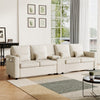 4-Seater Couch Sofa With Storage Console Cup Holder Side Pockets Charging Ports