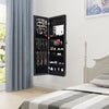 Wall-mounted Jewelry Storage Cabinet Door Hanging Jewelry Armoire w/ Full Mirror