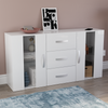 LED Sideboard 2 Door 3 Drawer Buffet Storage Cabinet Cupboard TV Unit High Gloss