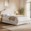Cream Boucle Double Ottoman Bed with Legs and Scalloped Headboard - Roma RMA005D