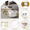 Set of 2 Nesting Coffee Tables Round Stacking Sofa Side Tables for Living Room