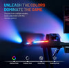 LED Gaming Desk Computer Table Workstations w/ Headphone Hook & Cup Holder Black