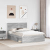 Bed Frame Grey Sonoma 160 x 200 cm Solid Pine Wood
