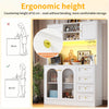 Tall Kitchen Pantry Cupboard, Storage Cabinet for Home Living Dining Room, White