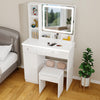 Dressing Table With Led Mirror Drawers Stool Set Makeup Desk Vanity Table Lufjaw