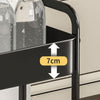 3 Tier Storage Trolley on Wheels Rolling Kitchen Trolleys Metal Utility Cart