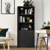 Wooden Tall Bookcase 3-Tier Shelving Storage Cabinet