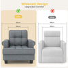 Mid-century Modern Accent Armchair Tufted Linen Club Chair with Extra Pillow
