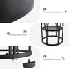 47" Round Dining Table for 4-6 with Storage Shelf Space Saving Metal Frame Home