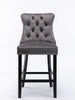 Luxury Grey/BEIGE/BLACK Velvet Bar Stools Kitchen Breakfast Barstools Set of 2 4