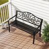 Patio Bench 127CM Outdoor Garden Bench with Armrests Black
