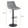 Set of 2 Black Bar Stools, Chicago, Faux Leather, swivel, height adjustable