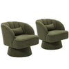 360° Swivel Accent Chair Upholstered Barrel Chair w/Striped Backrest Living Room