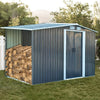 Garden Metal Storage Shed with Log Storage for Organized Outdoor Spaces
