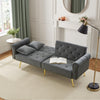 Modern Sofa Bed 2 Seater Click Clack Settee Recliner Couch with Metal Legs Grey