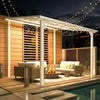 Aluminium Lean-To Gazebo, Wall-Mounted Hardtop Roof Pergola for Garden & Patio