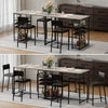 2-Seater High Top Bar Table Set with Upholstered Chairs, Dining Set with Storage