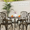 Vintage Dining Set Cast Aluminium Furniture Outdoor Garden Patio 4 Chairs Table