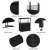 Modern 3Tier Bar Cabinet with Removable Rack & Mesh Door,Adjustable Shelves