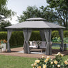 Garden Gazebo Party Tent Pivillion Shelter Curtains Sidewalls Steel 4m x 3(m)
