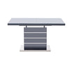 Parini Extending High Gloss Dining Table In Grey With Glass Top