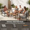 Garden Furniture Set, 4 Piece Patio Furniture with Slatted Table