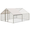 Metal Chicken Coop with Run Walk-in Poultry Cage Chicken Pen Duck Rabbit House