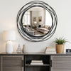 Modern 80cm Round Wall Mirror Decoration Metal Orbital Wall Art for Bedroom Home