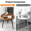 Solid Wood Nesting Coffee Table Set of 2 Oval Round Sofa Tea Tables Living Room