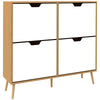 Shoe Storage Cabinet with 4 Flip Drawers for 8-16 Pairs, Natural