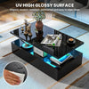 LED Coffee Table, High Gloss Cocktail Center Table with 20 RGB Light Colors, Adj