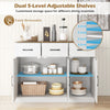 108cm Large Sideboard Storage Cabinet with Drawers-White