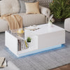 Coffee Table with Lift Top & App LED, Hidden Storage, 100x50x33cm, Living Room