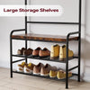 Hall Tree Coat Rack w/Bench,Storage Shelf,8Hooks,Freestanding Entryway Organiser