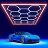14RED Hexagon LED Lighting Car Garage Workshop Retail Lighting Barber Gym